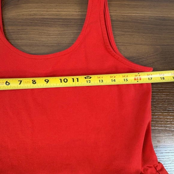 J.Crew Womens Red Tiered Mixed Media Midi Dress Sleeveless Pockets Size Large - Picture 6 of 11